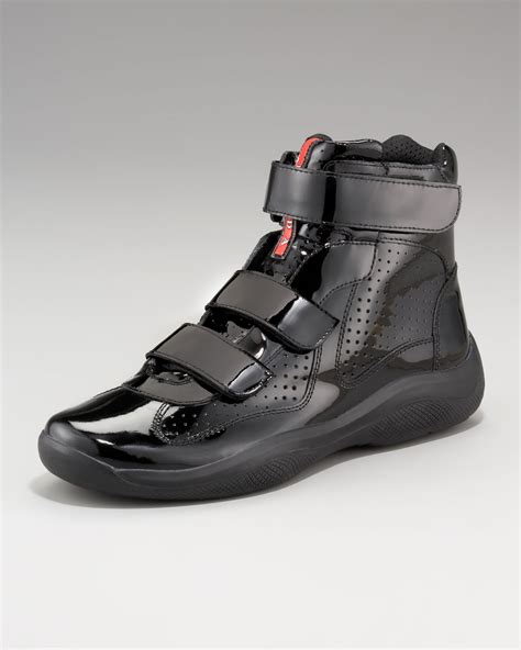 high top black prada sneakers|prada high top sneakers men.